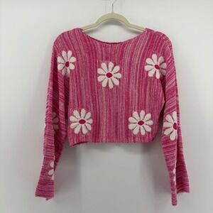 Pink Floral Women's Sweater